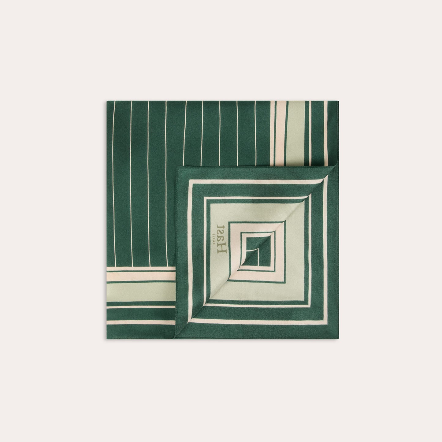 Bandana en soie rayé vert