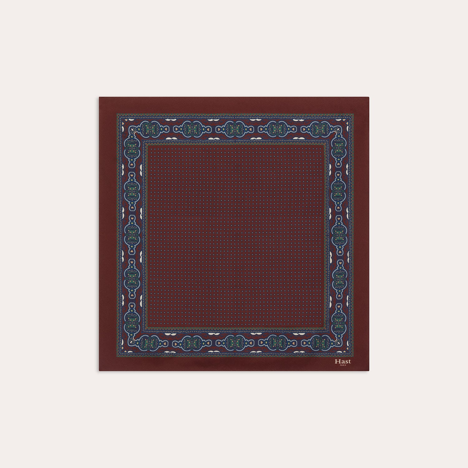 Bandana en soie bordeaux à motif