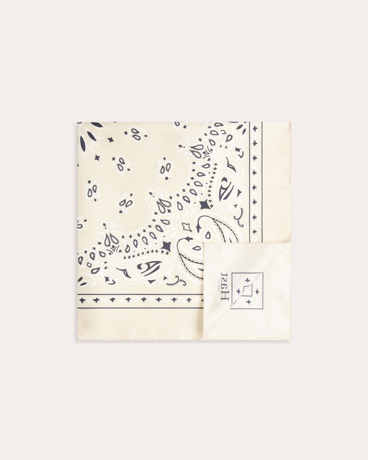 Flouard en soie écru à motif