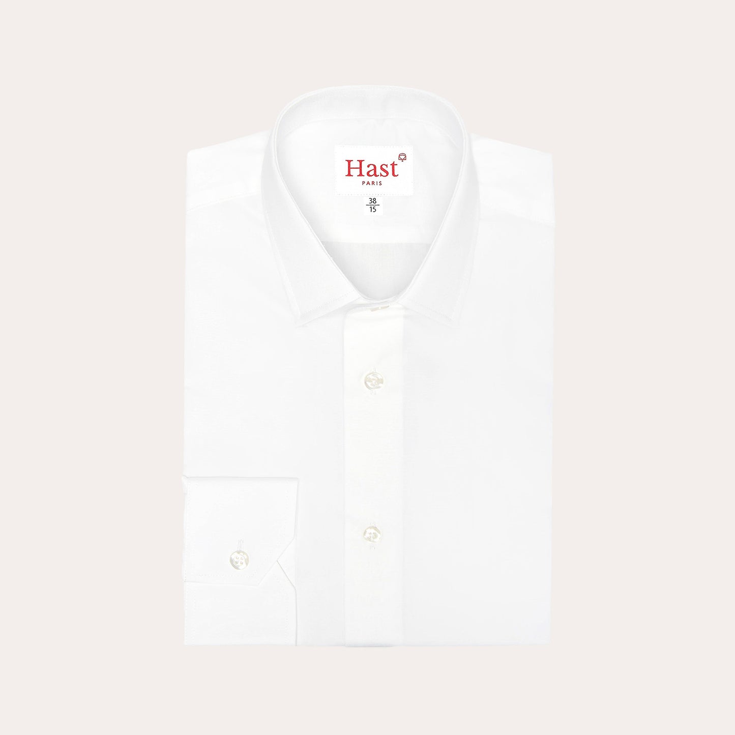 Fitted shirt in white double-twisted poplin