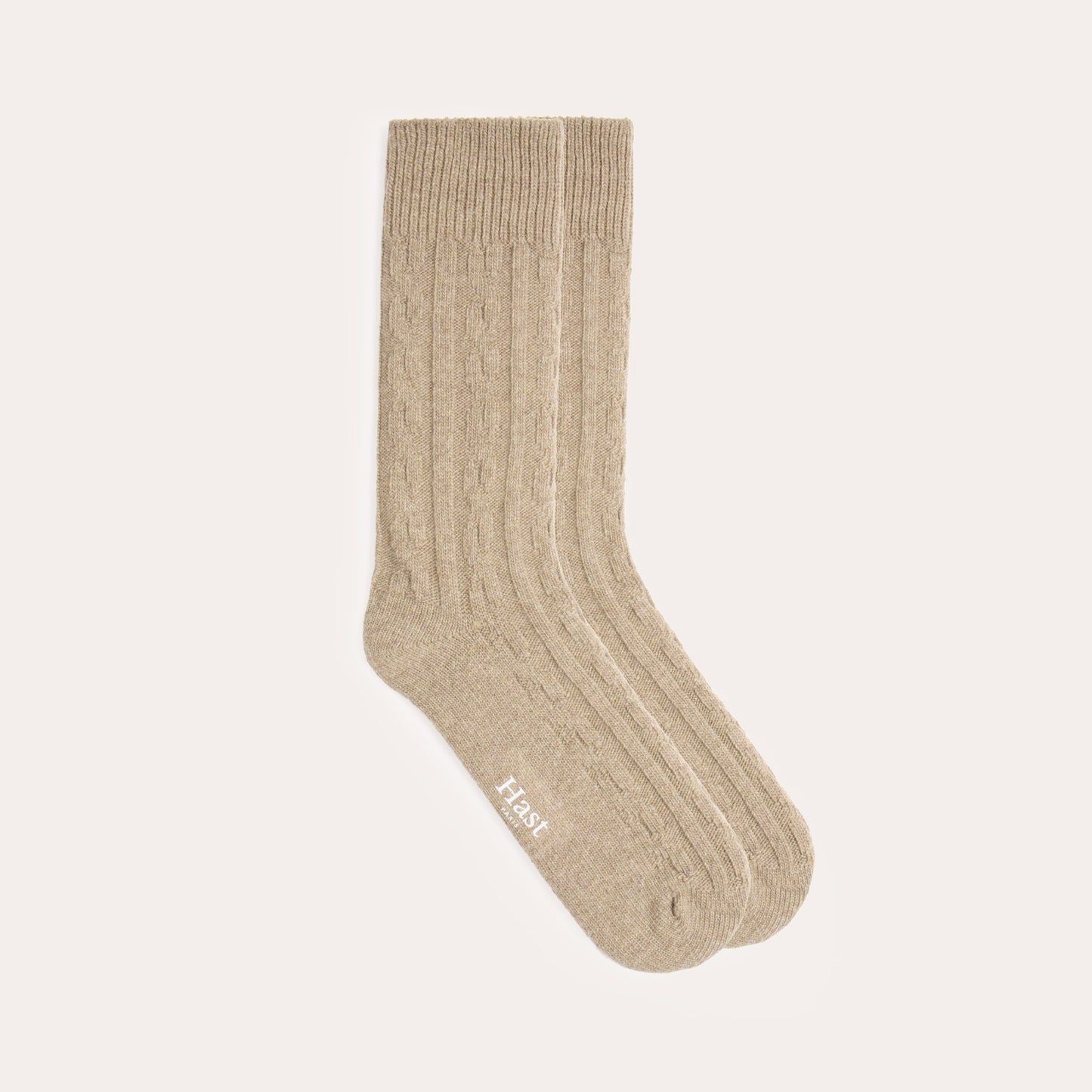 Chaussettes en laine et cachemire beiges
