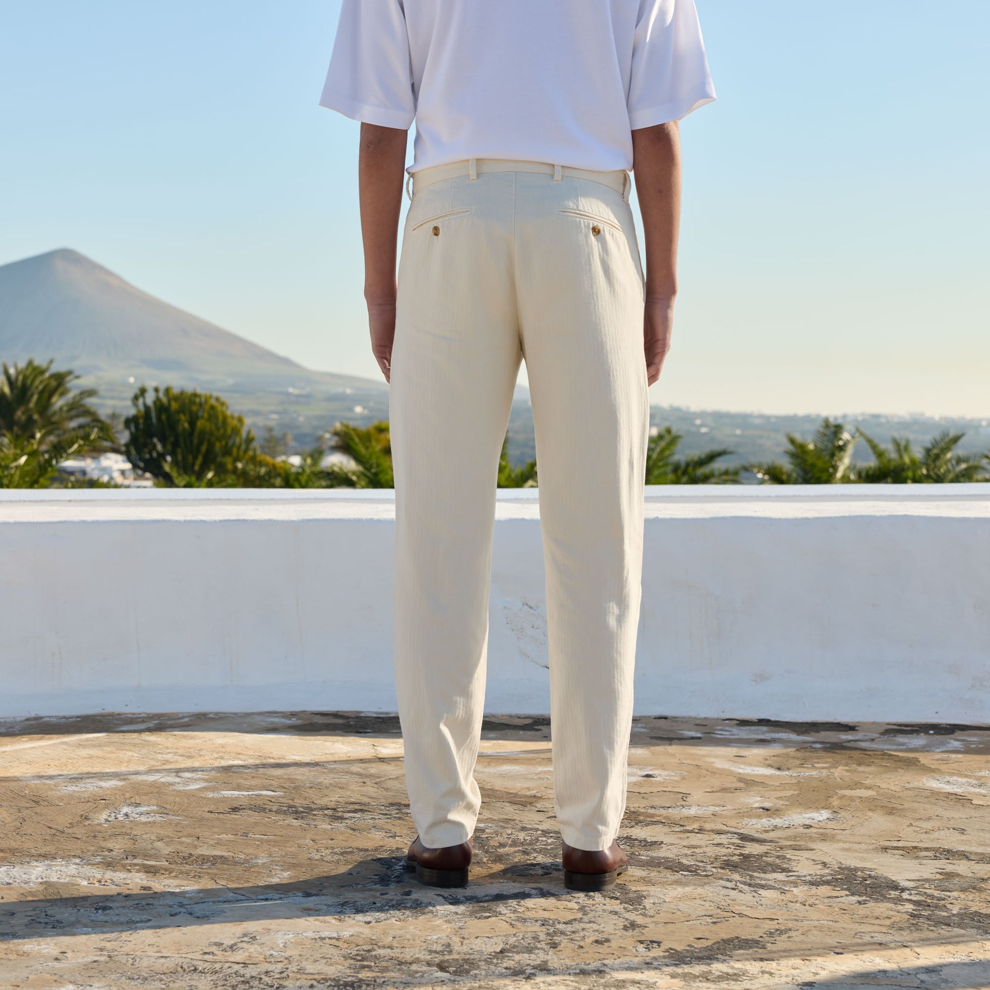 Pantalon chino en coton off white
