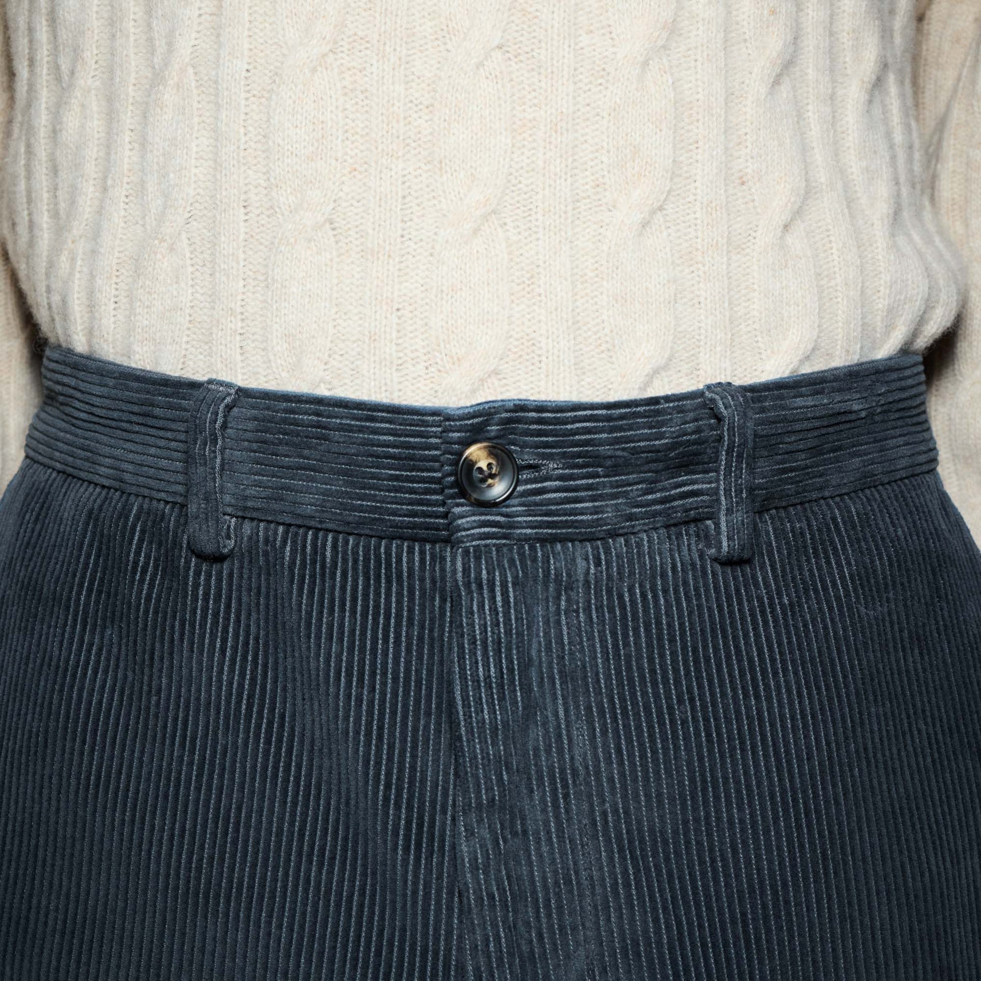 Chino en velours bleu