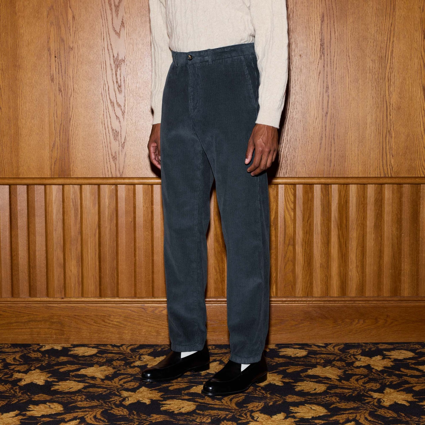 Chino en velours bleu