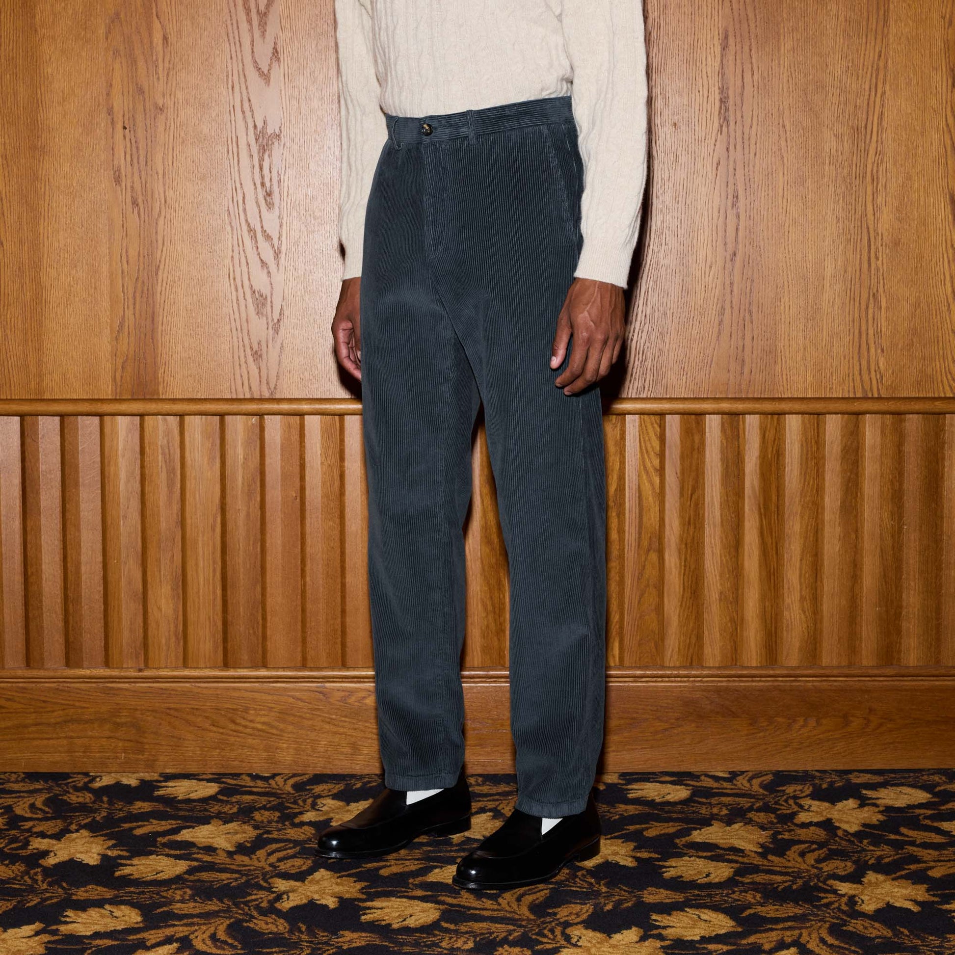 Chino en velours bleu