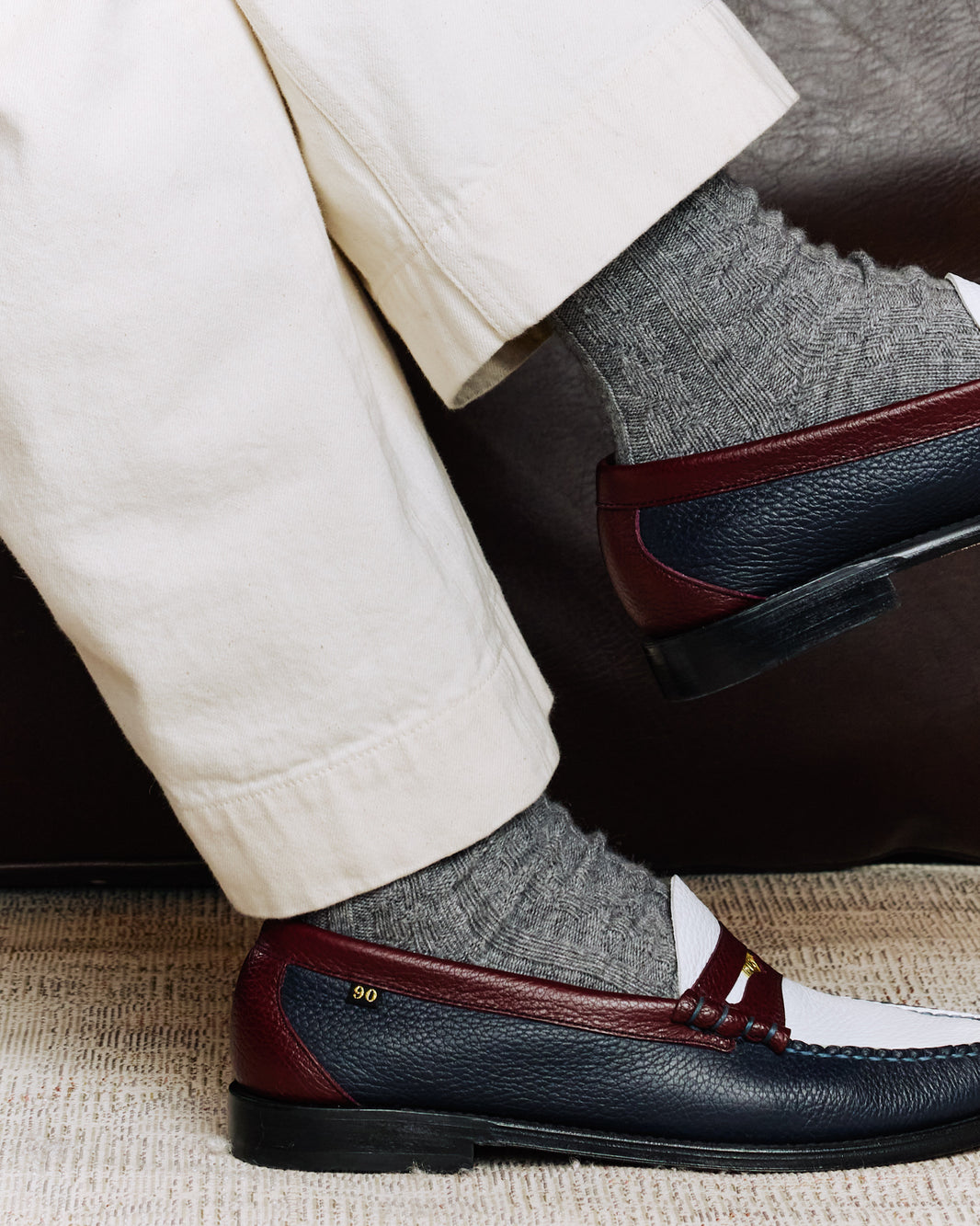 Chaussettes en laine et cachemire grises