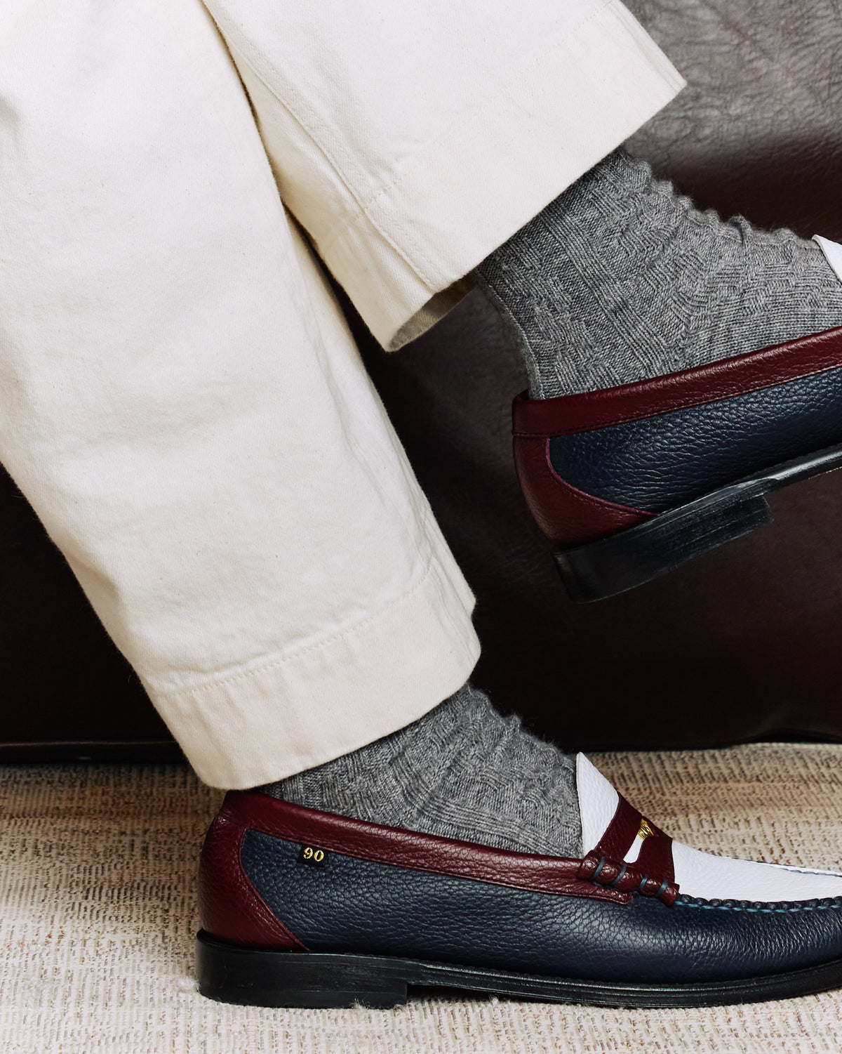Graue Socken aus Wolle und Kaschmir