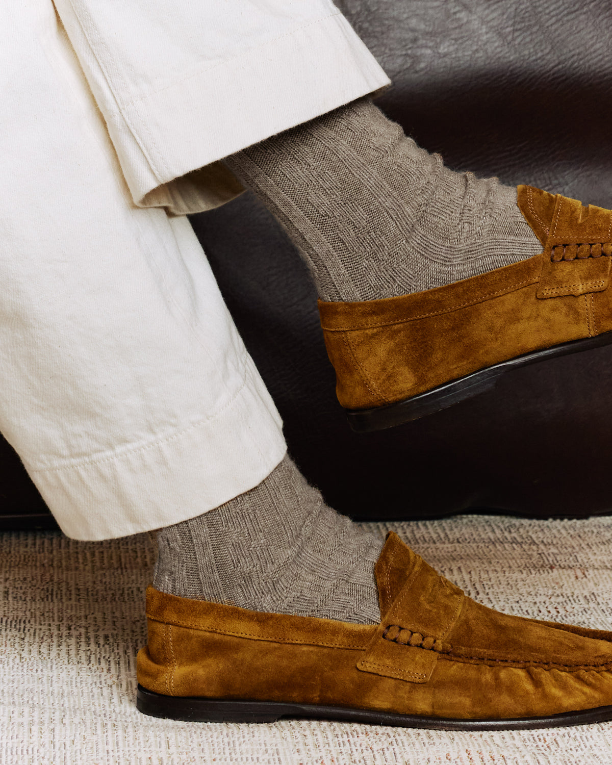Braune Socken aus Wolle und Kaschmir
