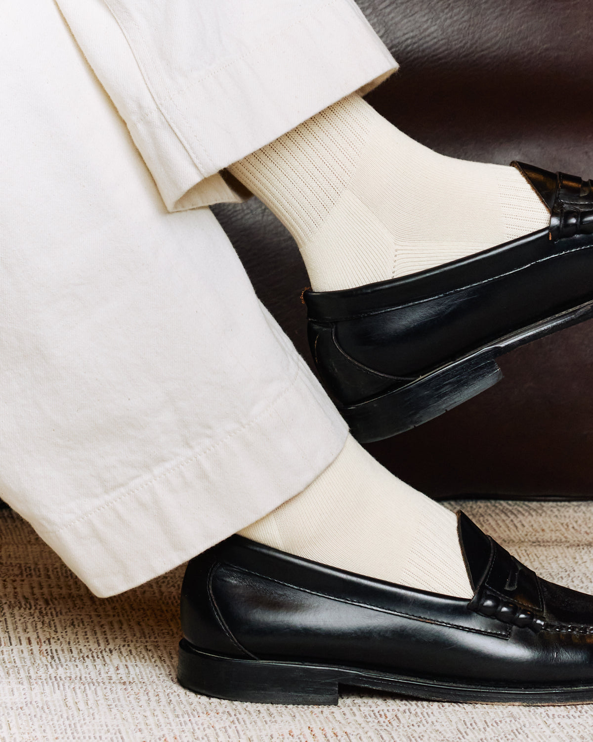 Ecru cotton socks
