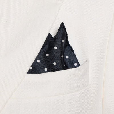 Navy polka dot pocket square