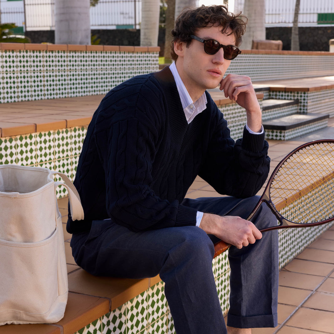 Pull en coton marine