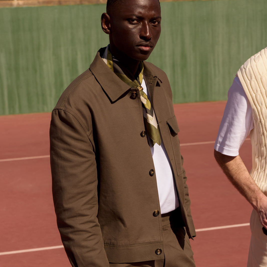 Blouson en coton kaki