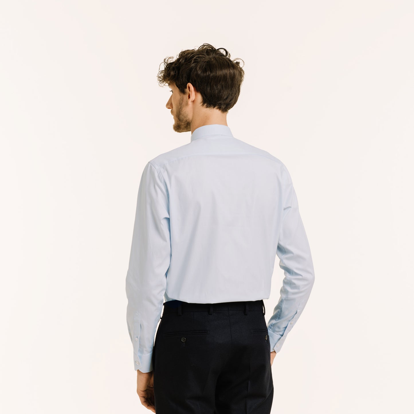 Sky blue double-twisted Oxford shirt