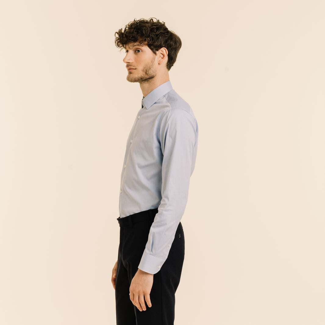 Chemise en oxford double retors bleue