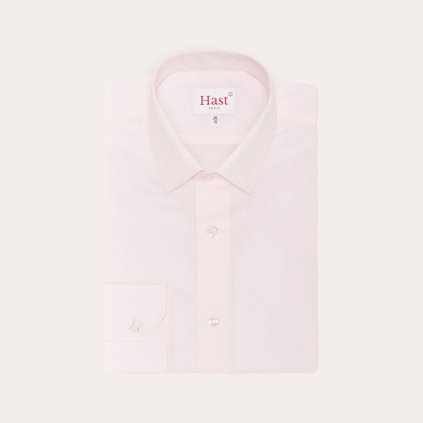 Chemise cintrée en popeline double retors rose pâle