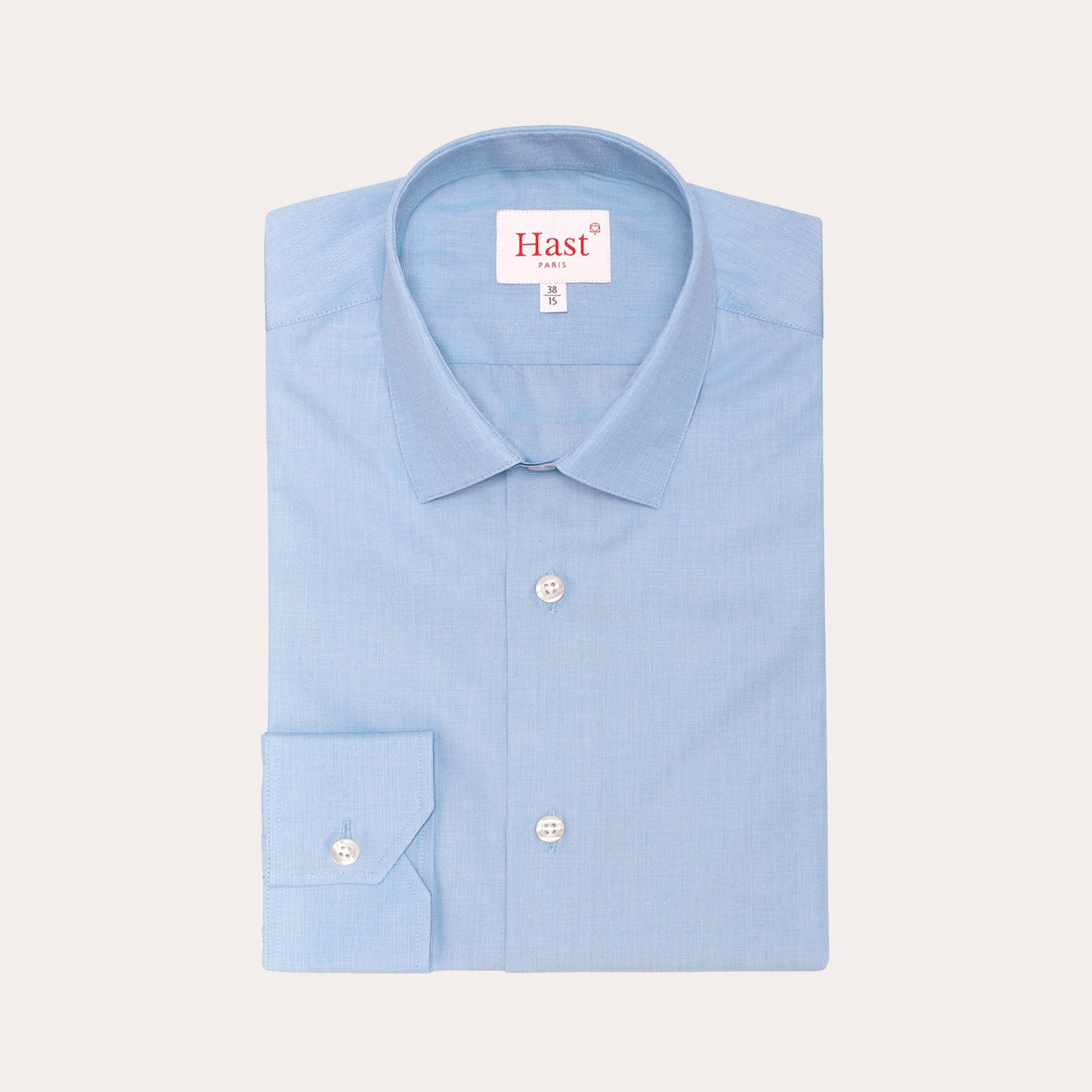 Blue double-twisted thread-on-fil shirt