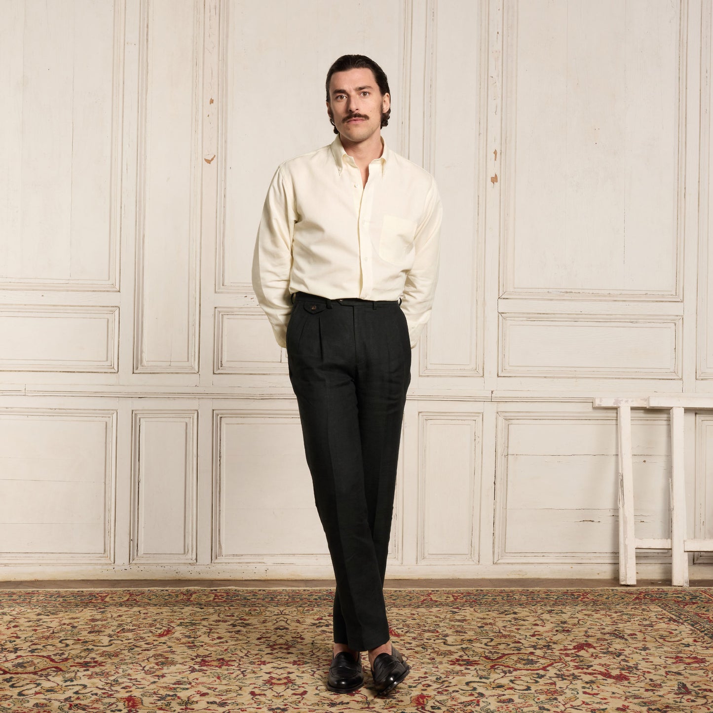 Chemise en coton et lin écrue