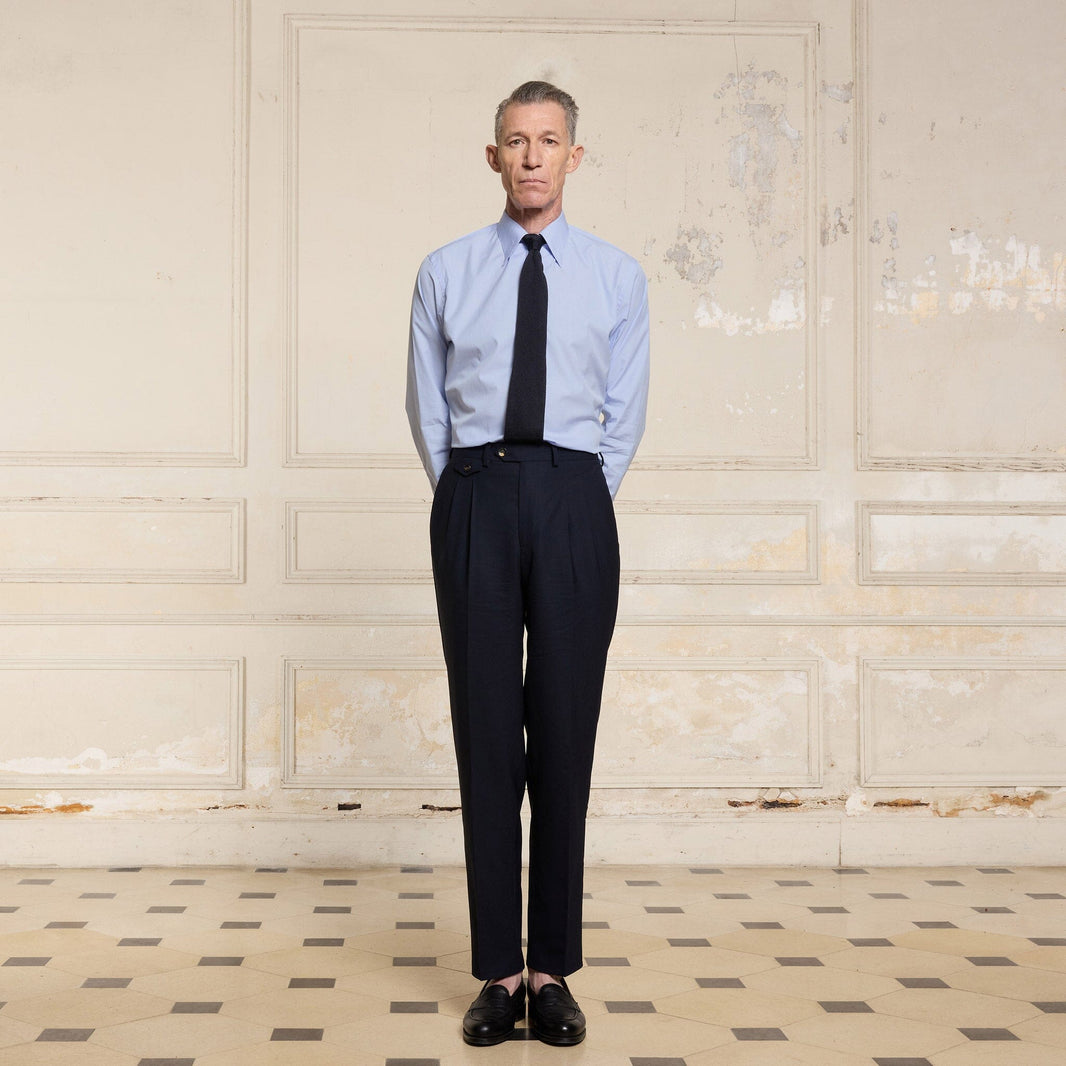 Chemise en popeline bleue