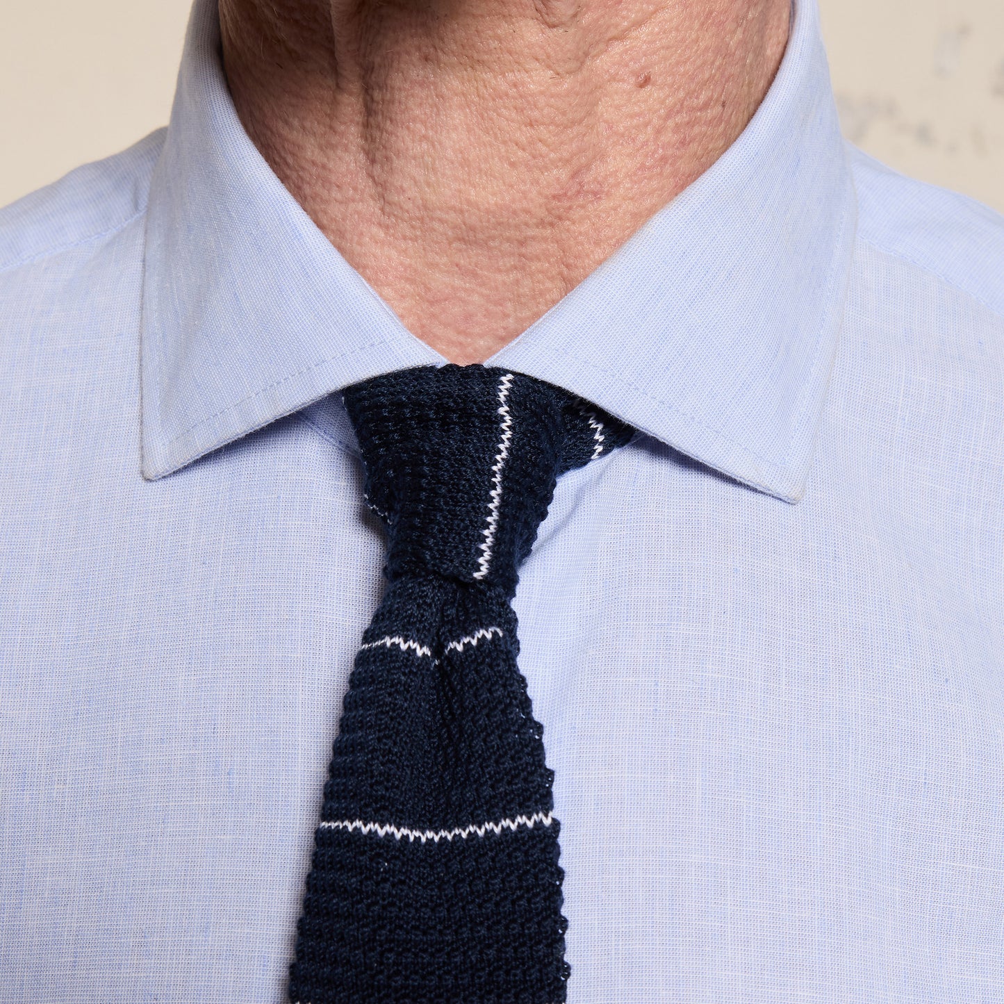 Sky blue cotton and linen shirt