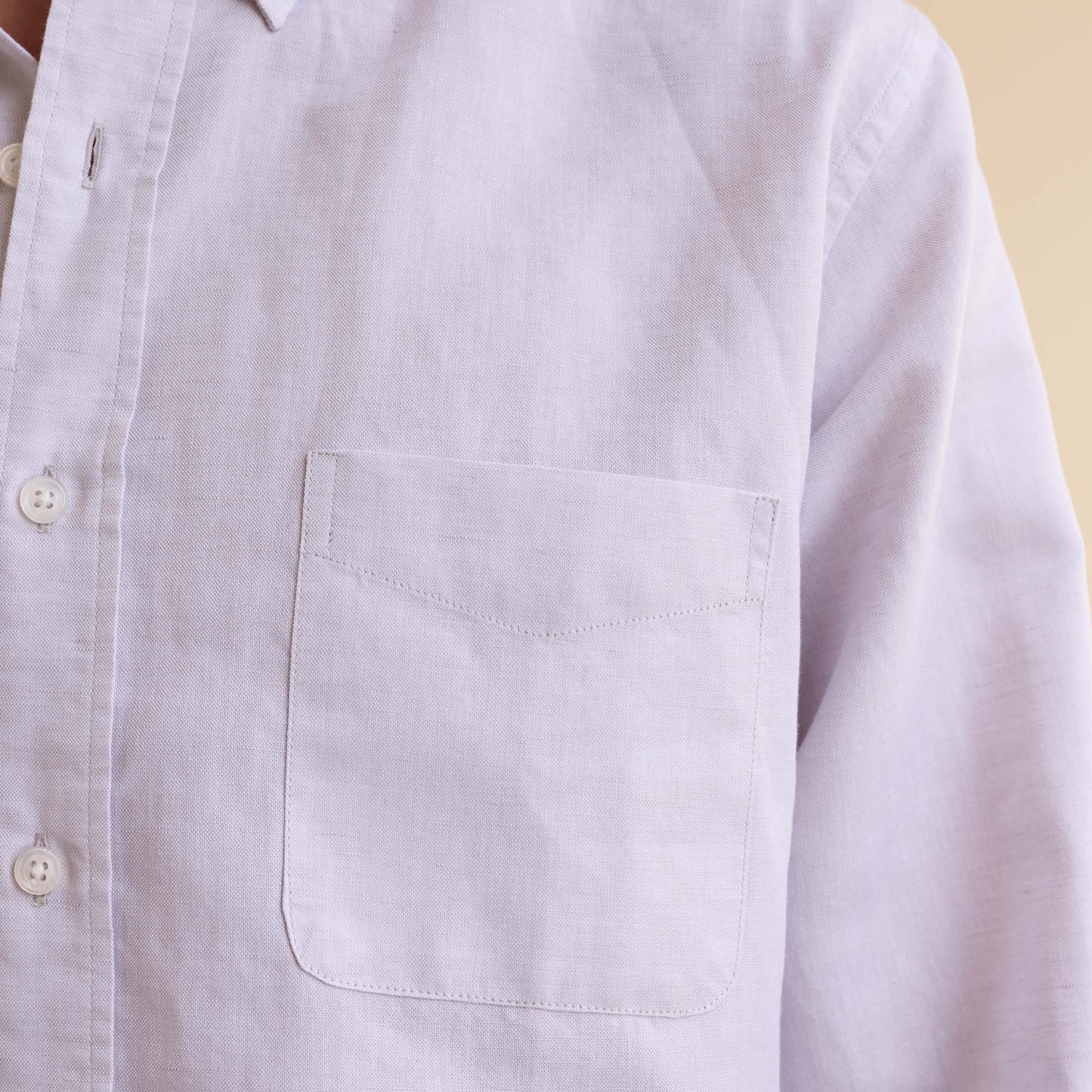 Chalk heather cotton and linen shirt