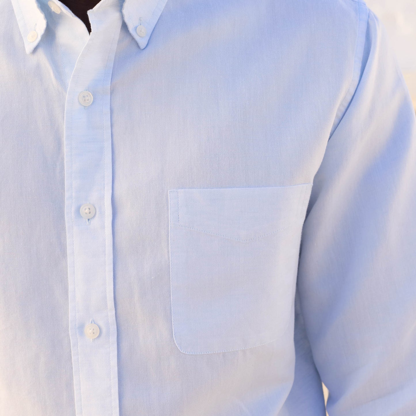 Sky blue cotton and linen shirt