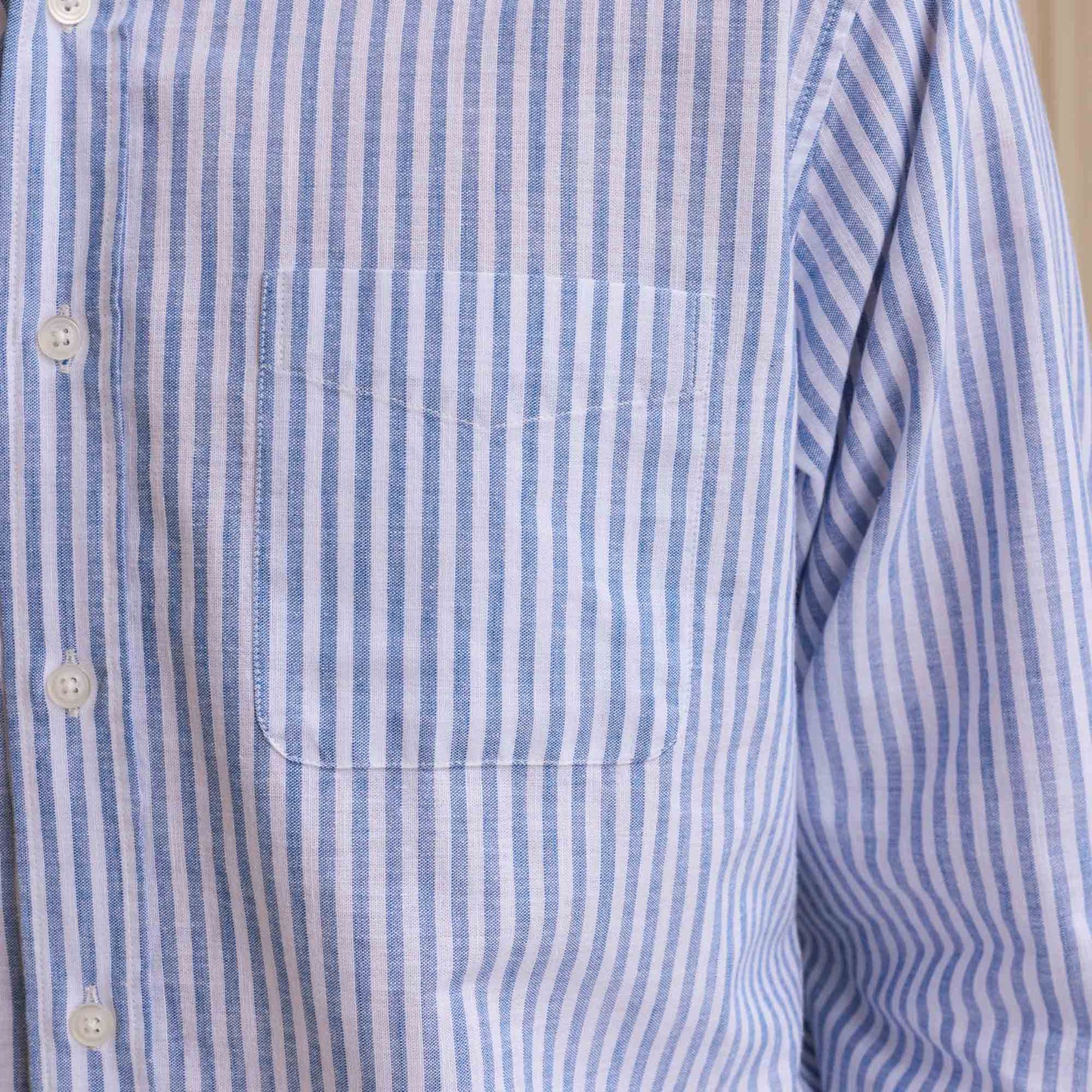 White and blue striped cotton shirt