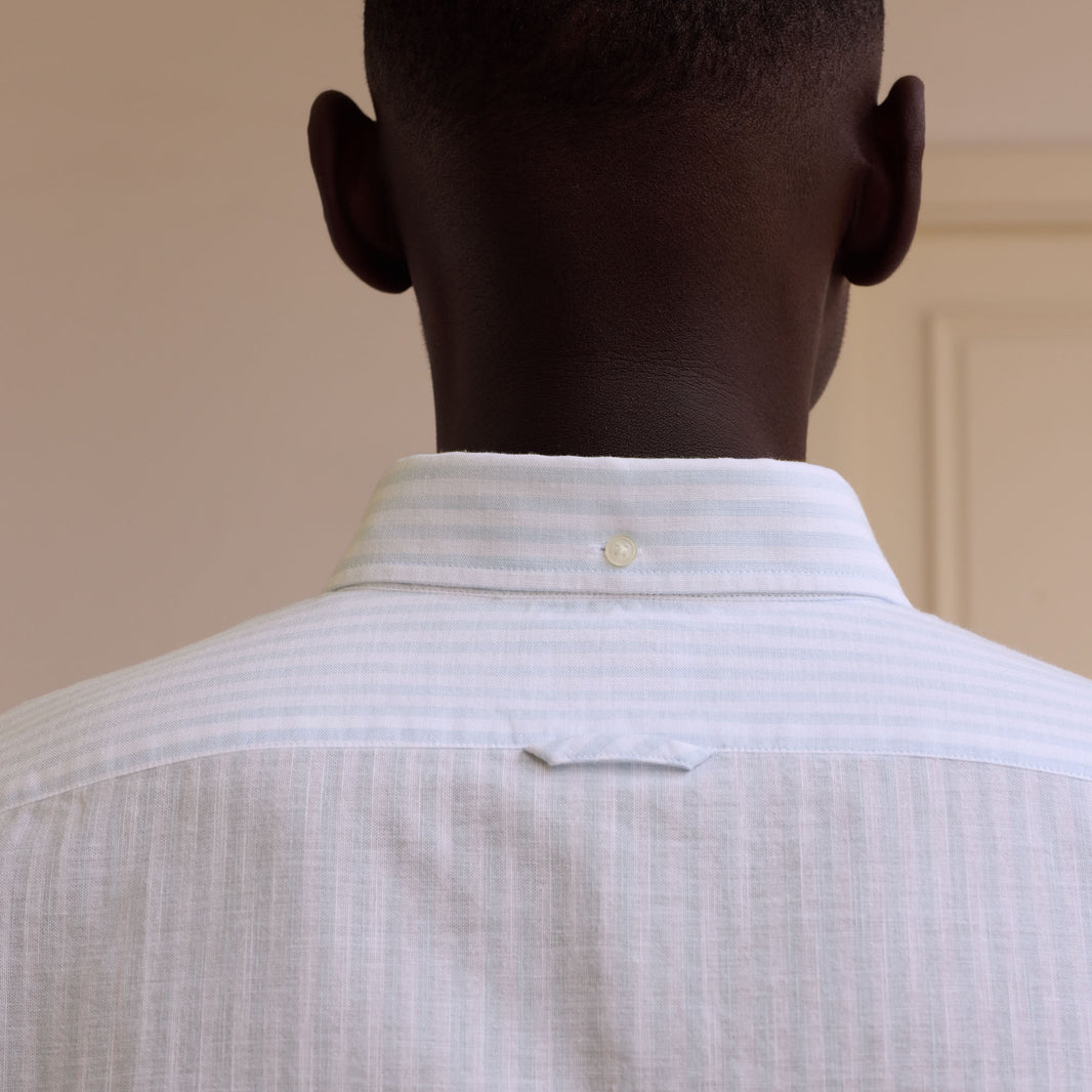 Sky blue striped cotton shirt