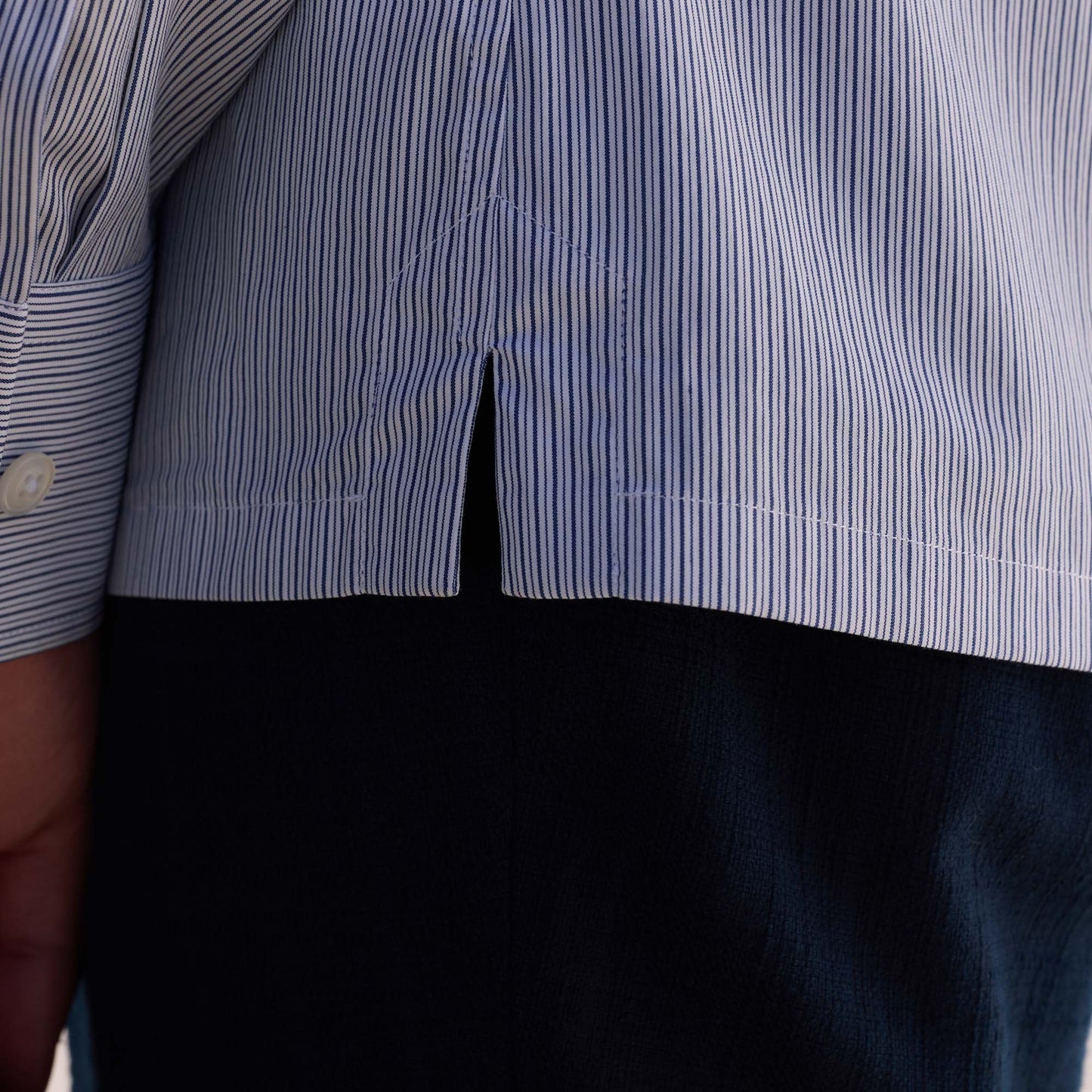 Chemise en coton rayure bleu