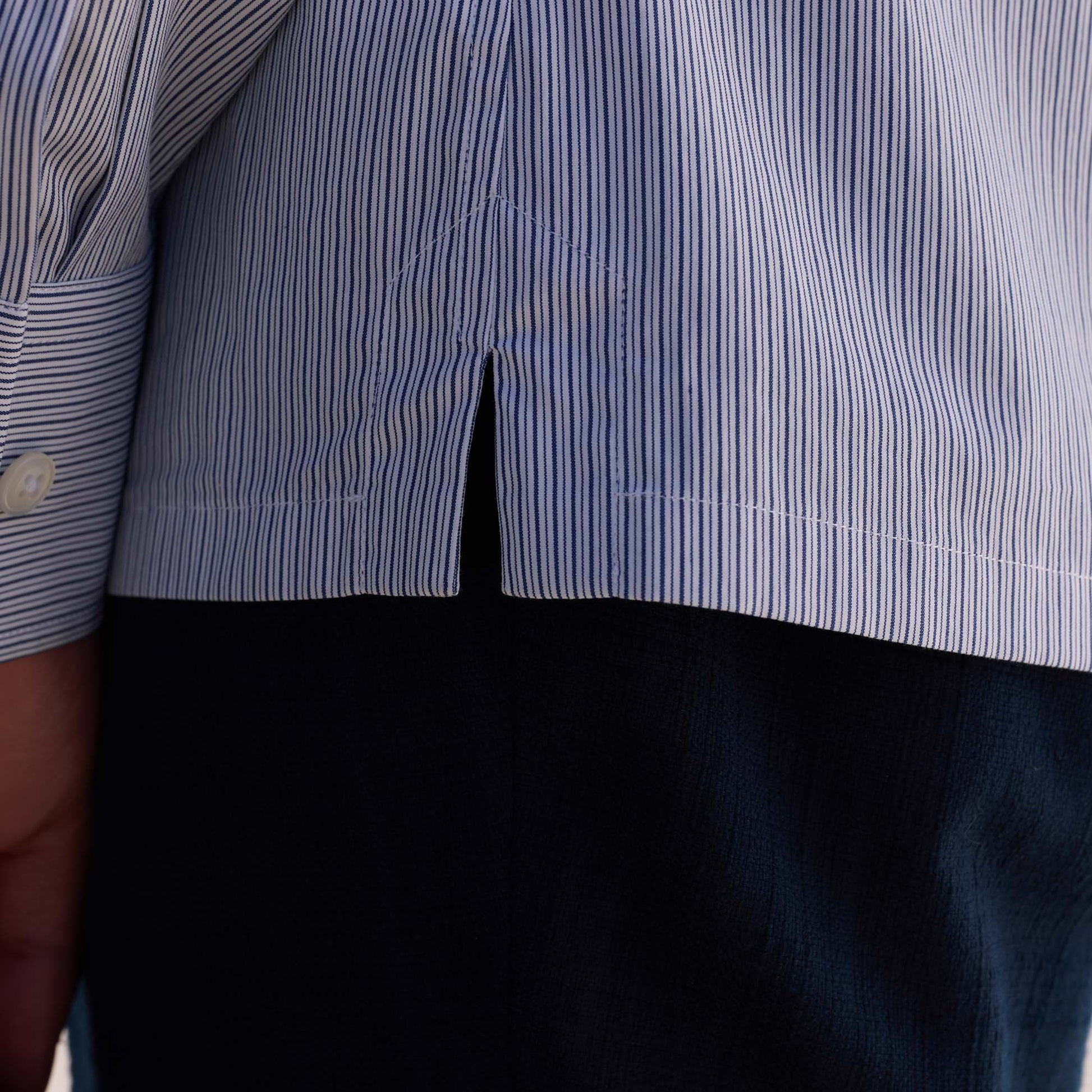 Chemise en coton rayure bleu