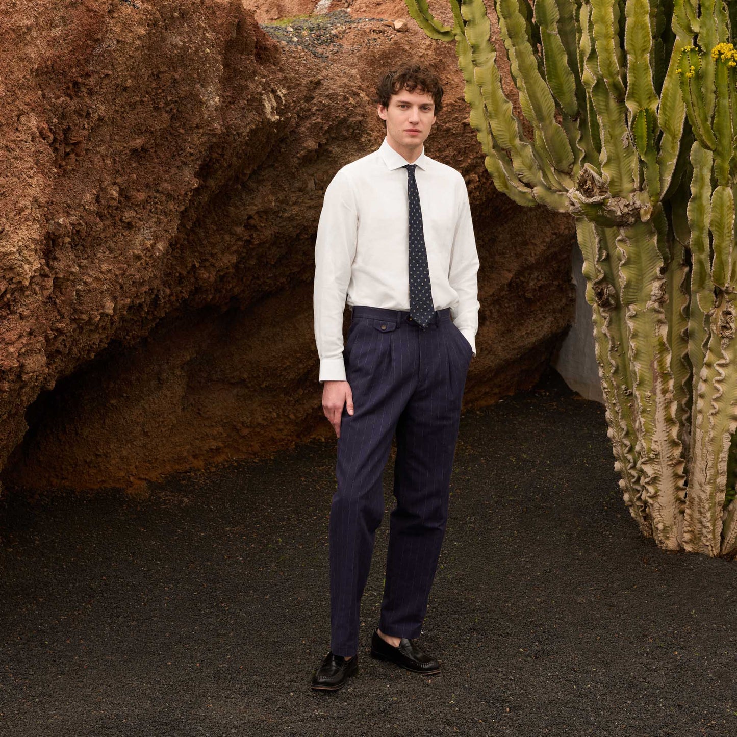 White linen and cotton shirt
