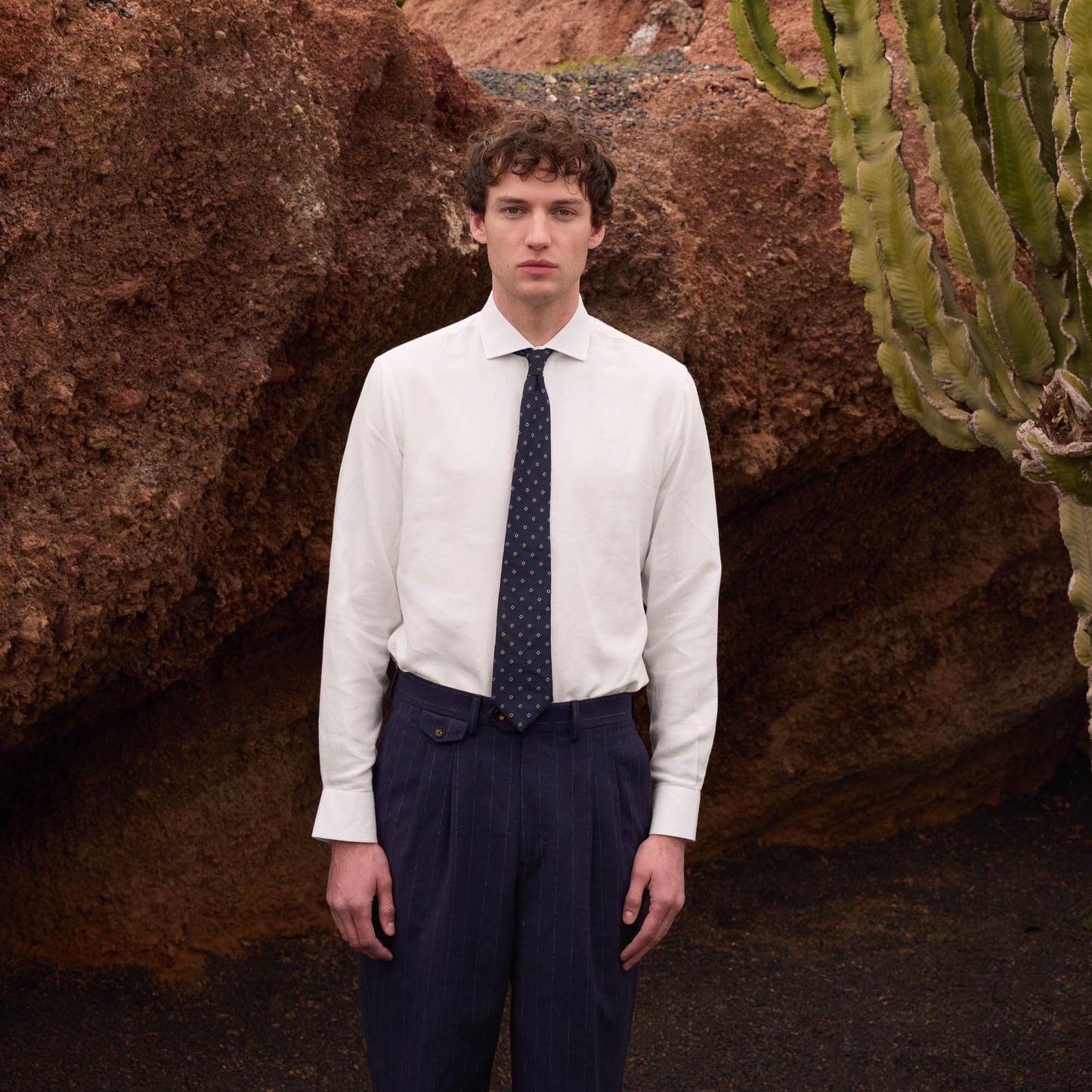 White linen and cotton shirt