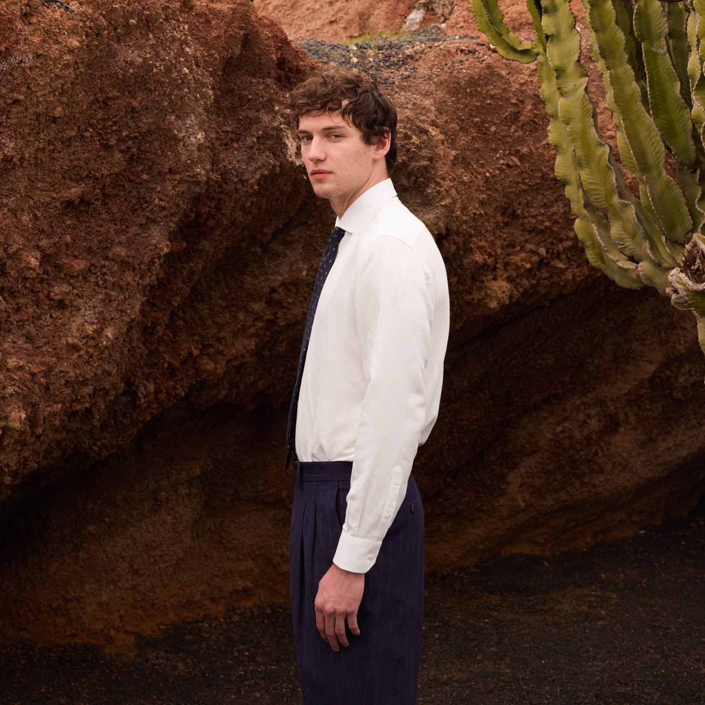 White linen and cotton shirt