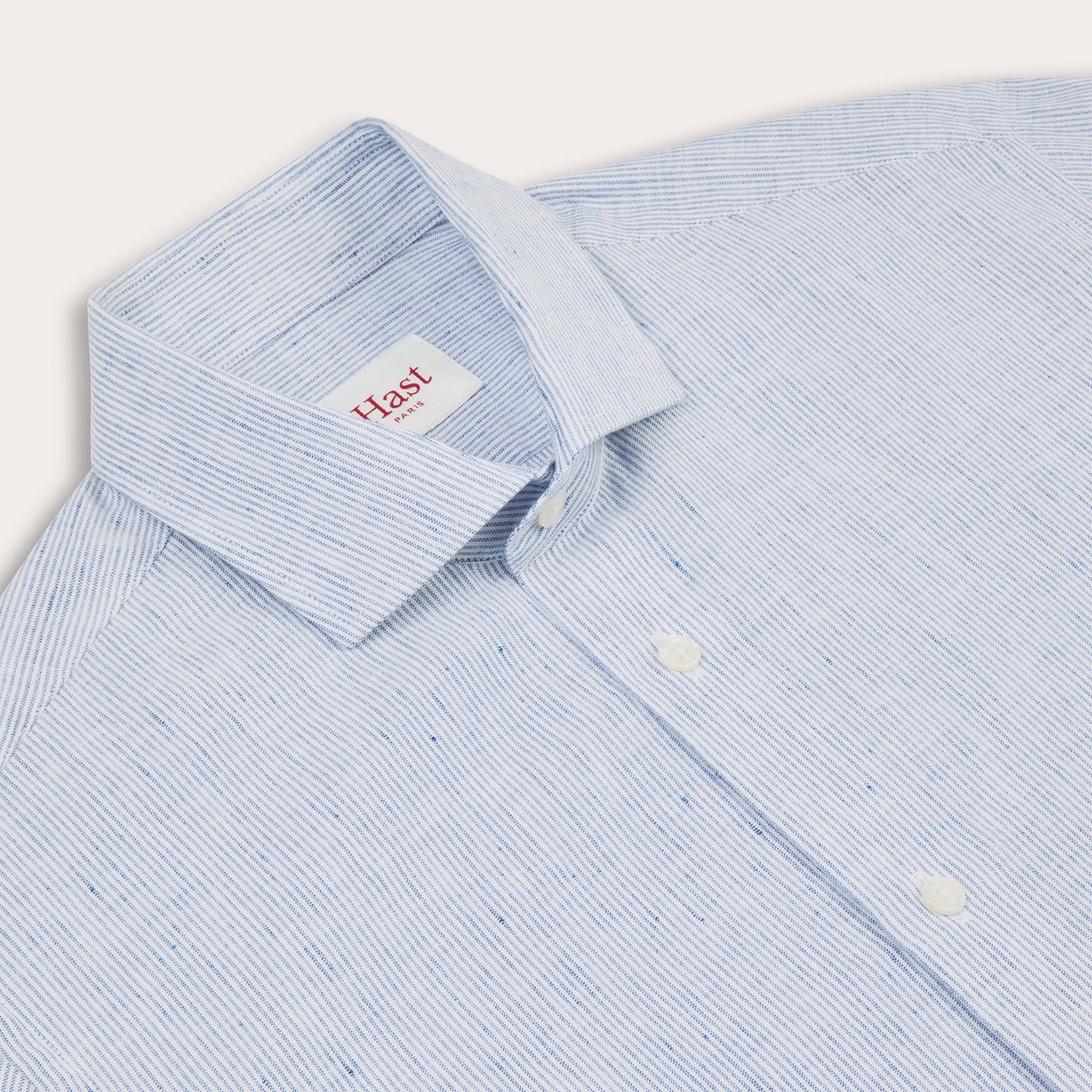 Blue striped cotton and linen shirt