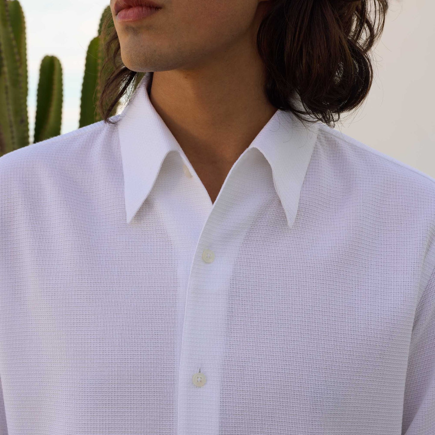 Chemise en coton giro inglese blanc