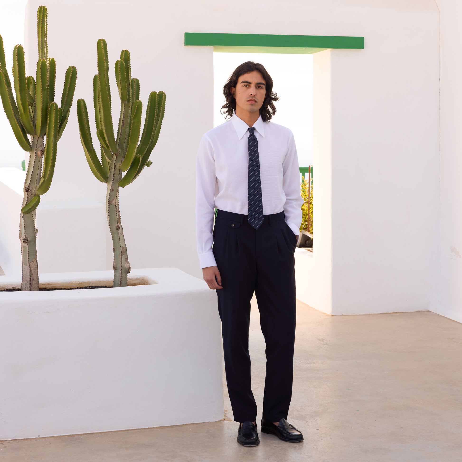 Chemise en coton giro inglese blanc