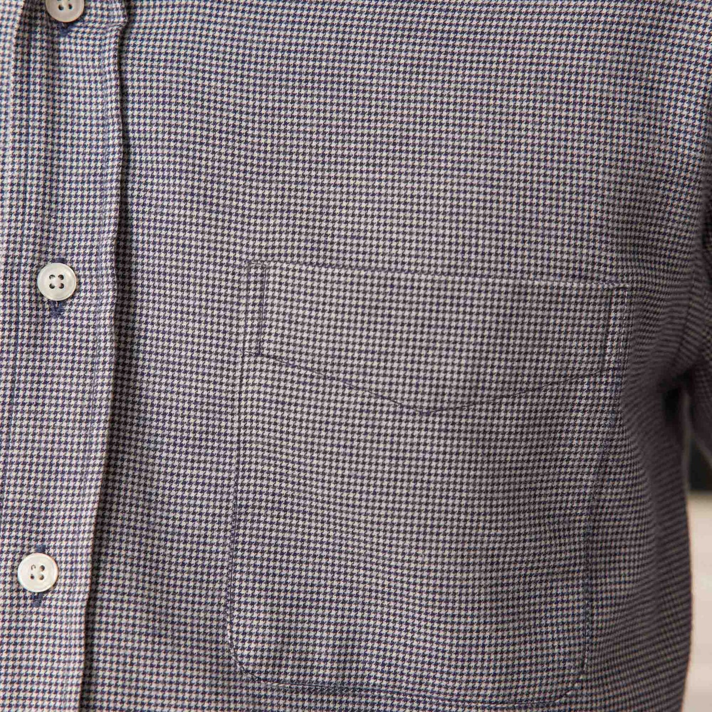 Chemise en flanelle pied de poule marine