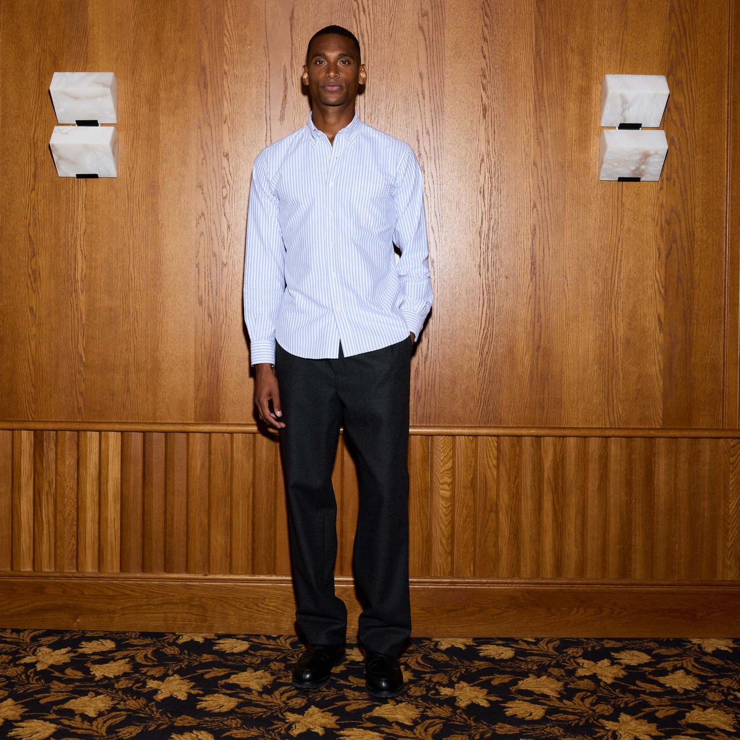 Chemise en flanelle à rayures bleues et blanches