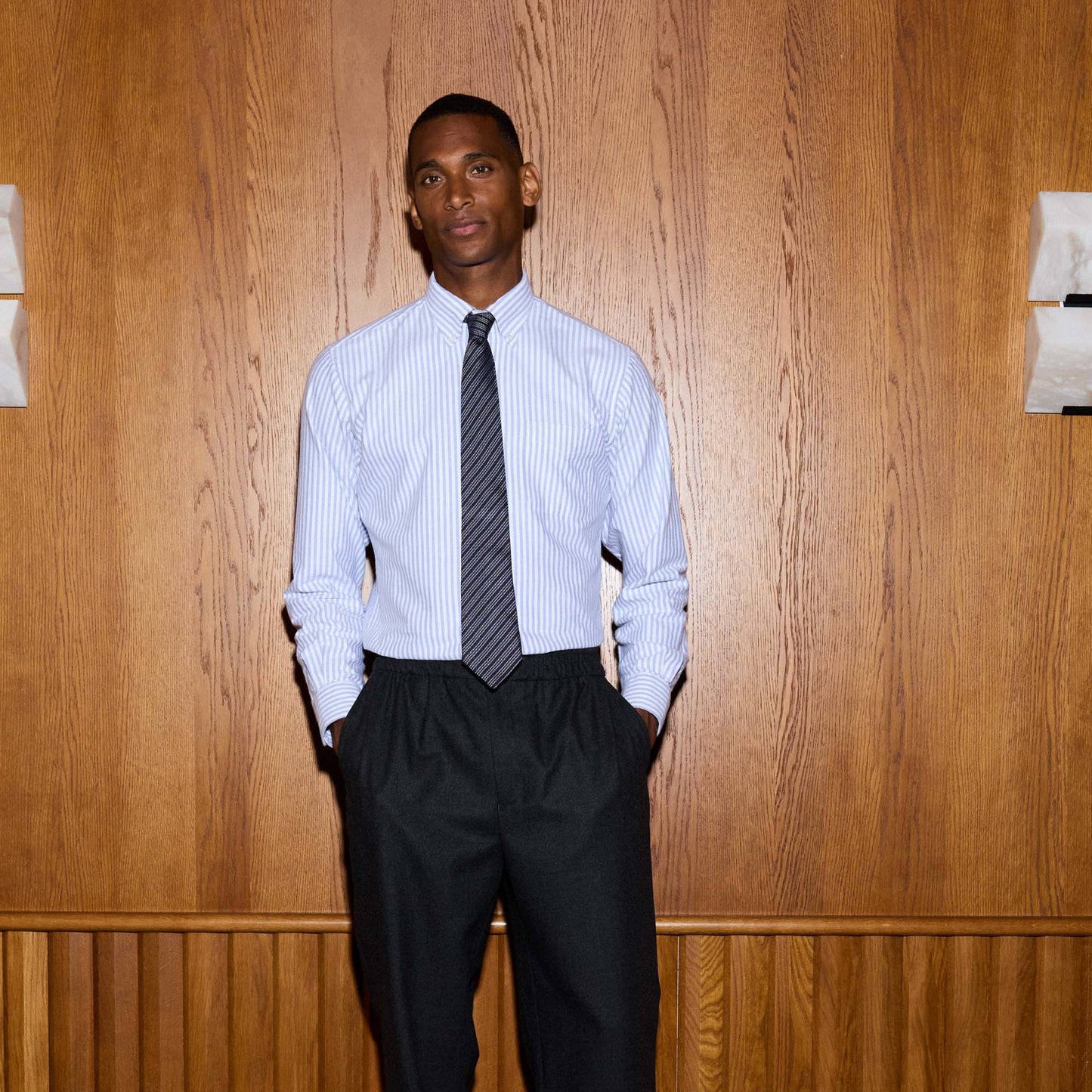 Chemise en flanelle à rayures bleues et blanches