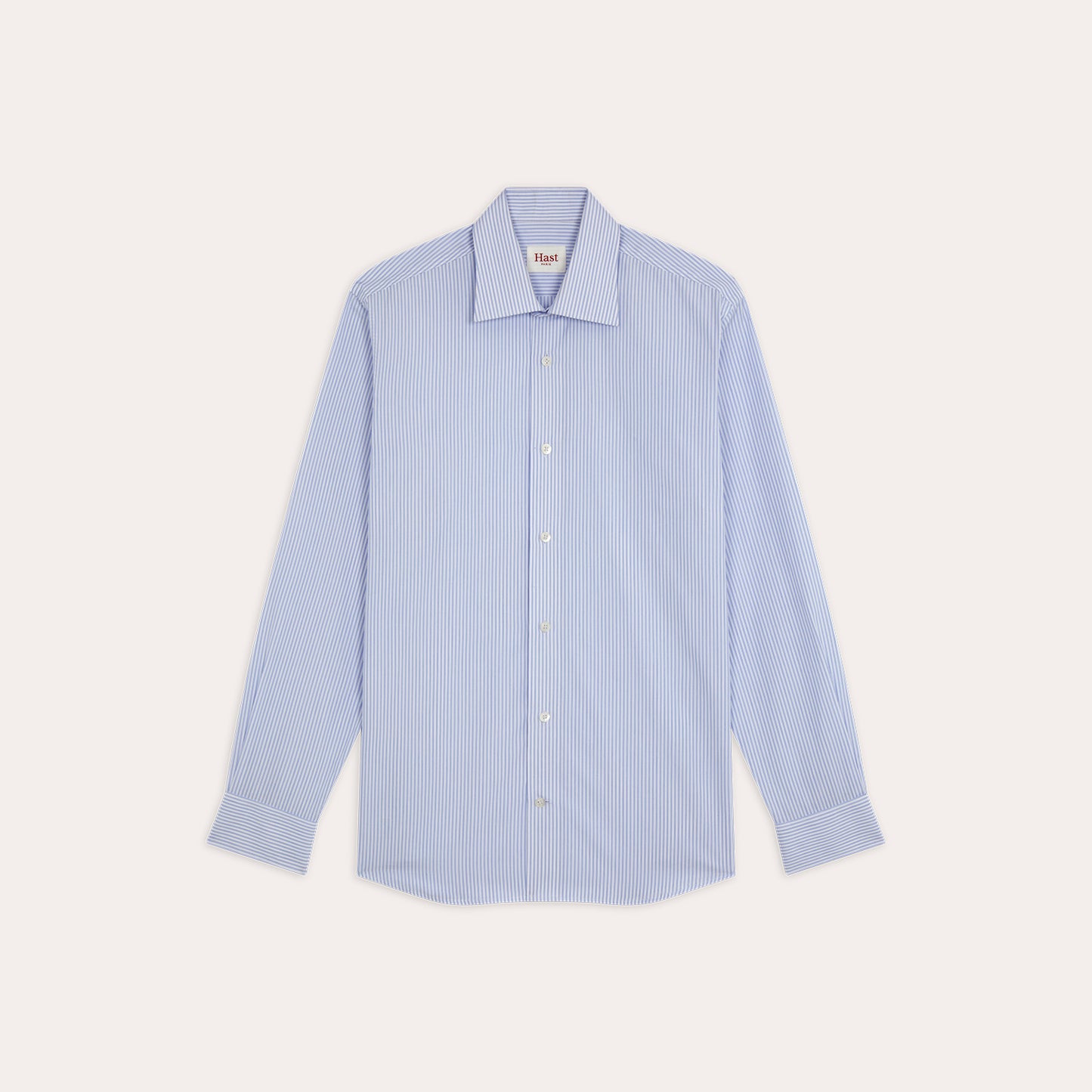 Chemise en popeline à fines rayures bleues