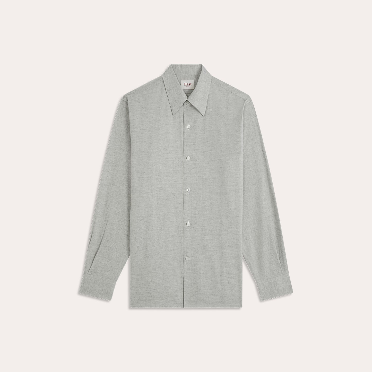 Chemise en flanelle à chevrons grise chinée