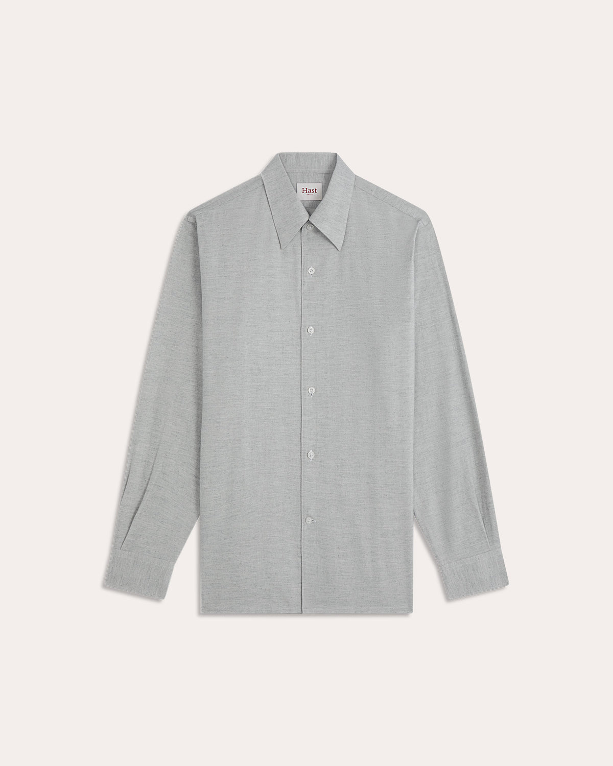 Hemd aus grau meliertem Flanell mit Fischgrat