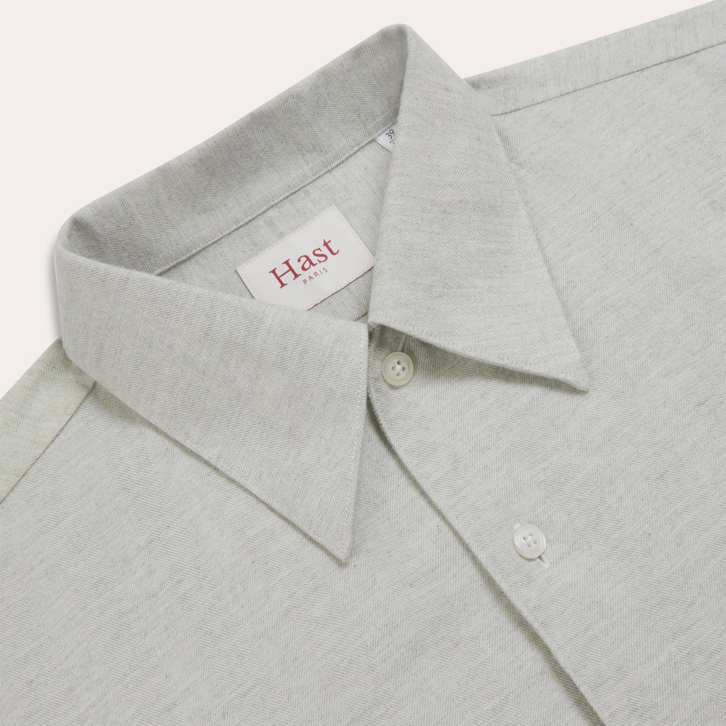 Chemise en flanelle à chevrons grise chinée