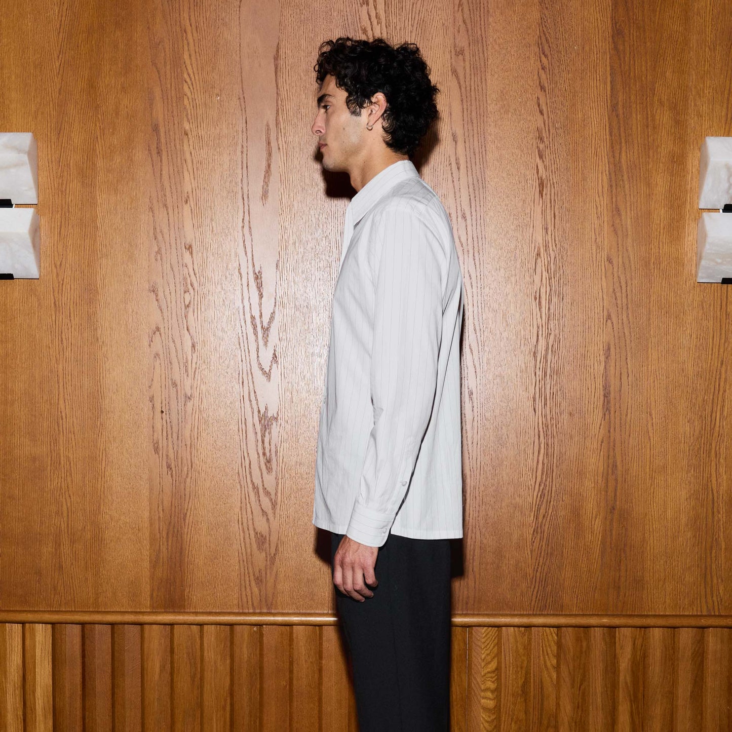 Chemise popeline blanche à rayures