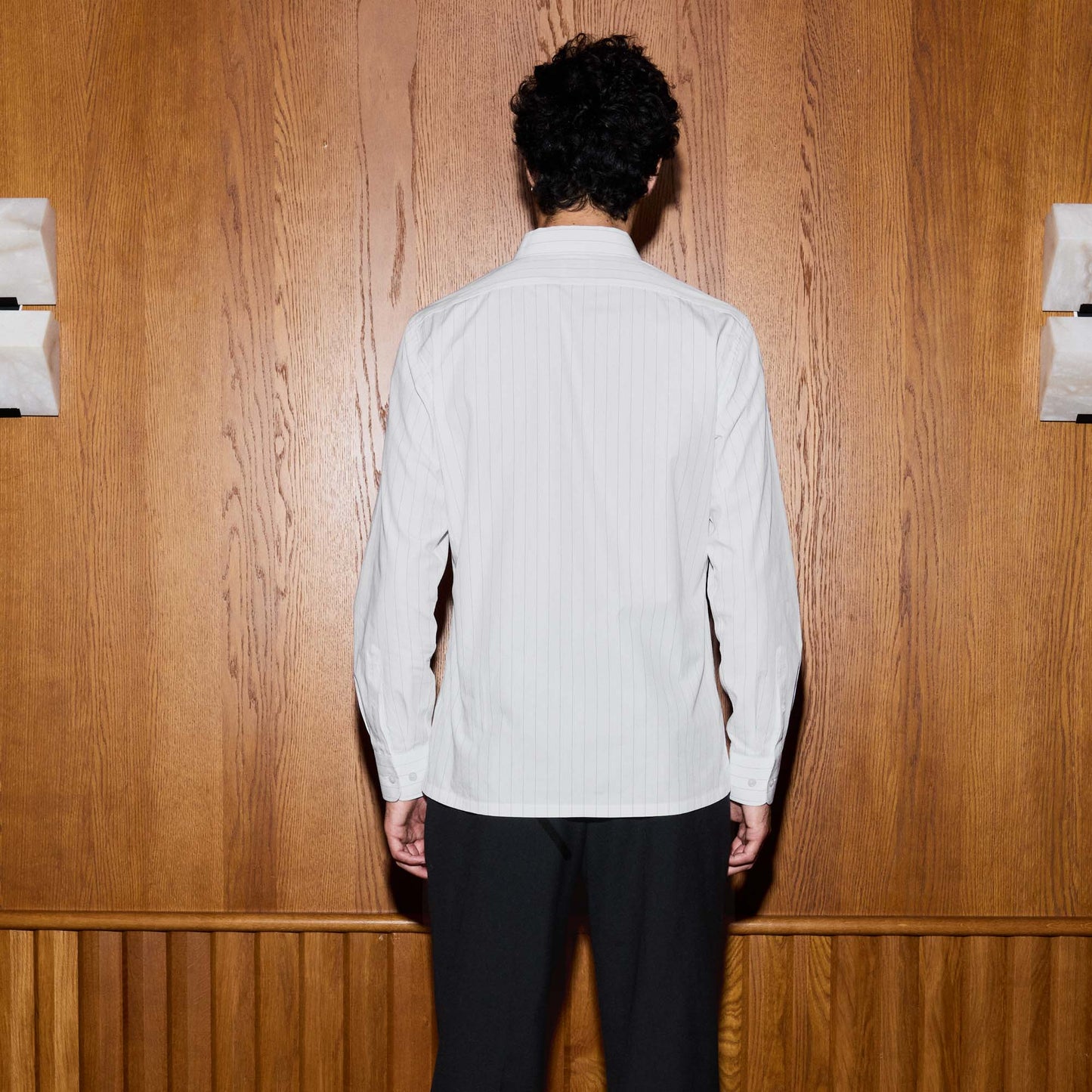 Chemise popeline blanche à rayures