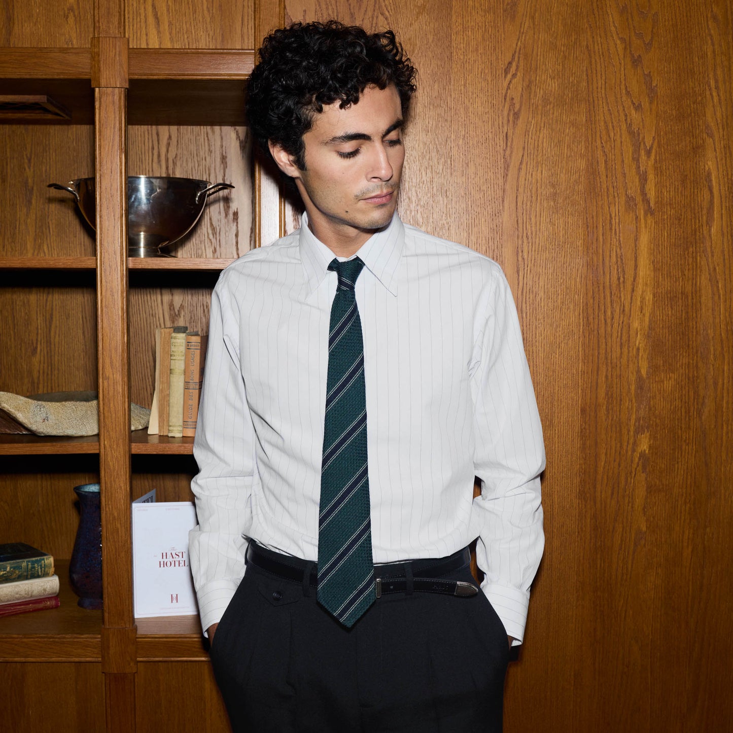 Chemise popeline blanche à rayures