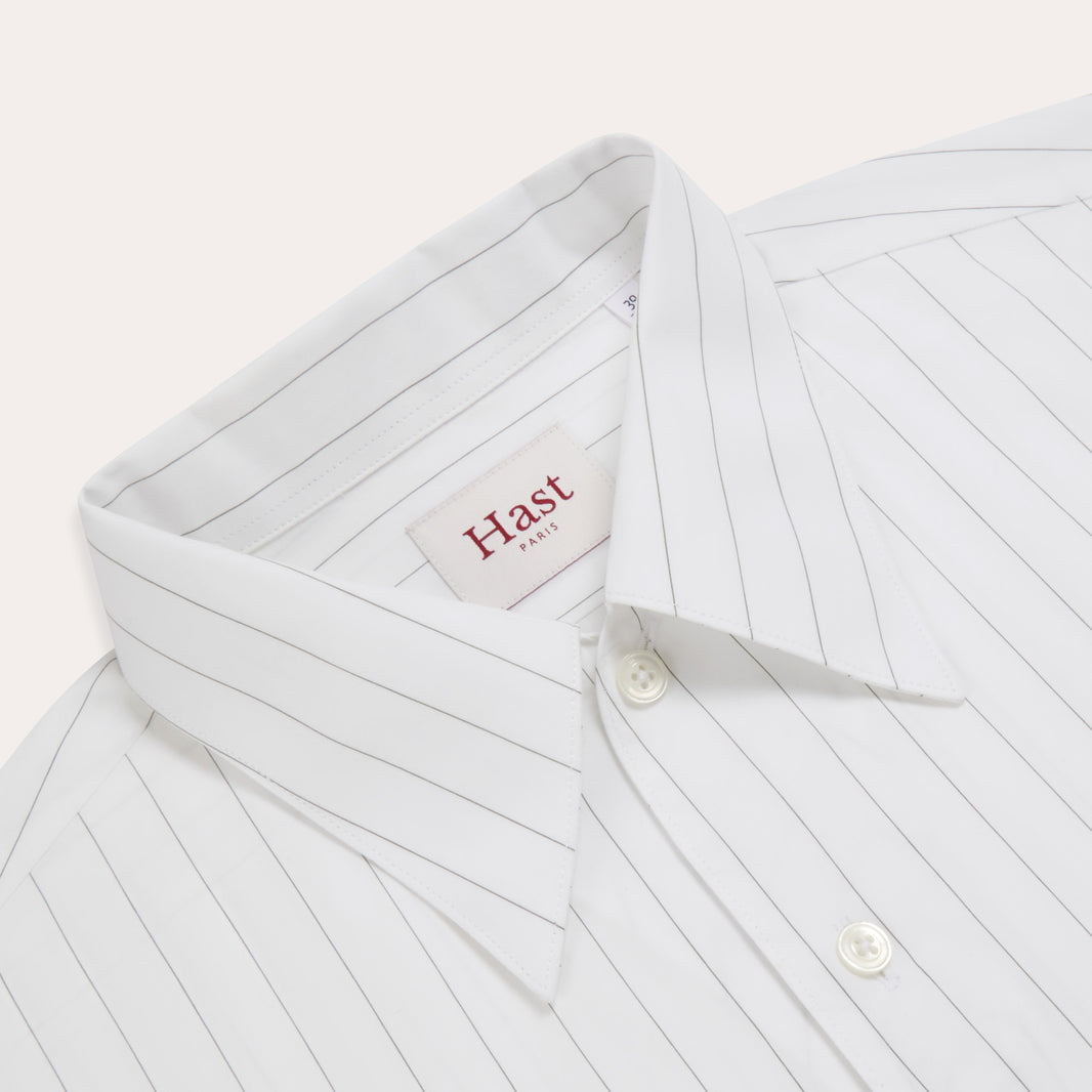 Chemise popeline blanche à rayures