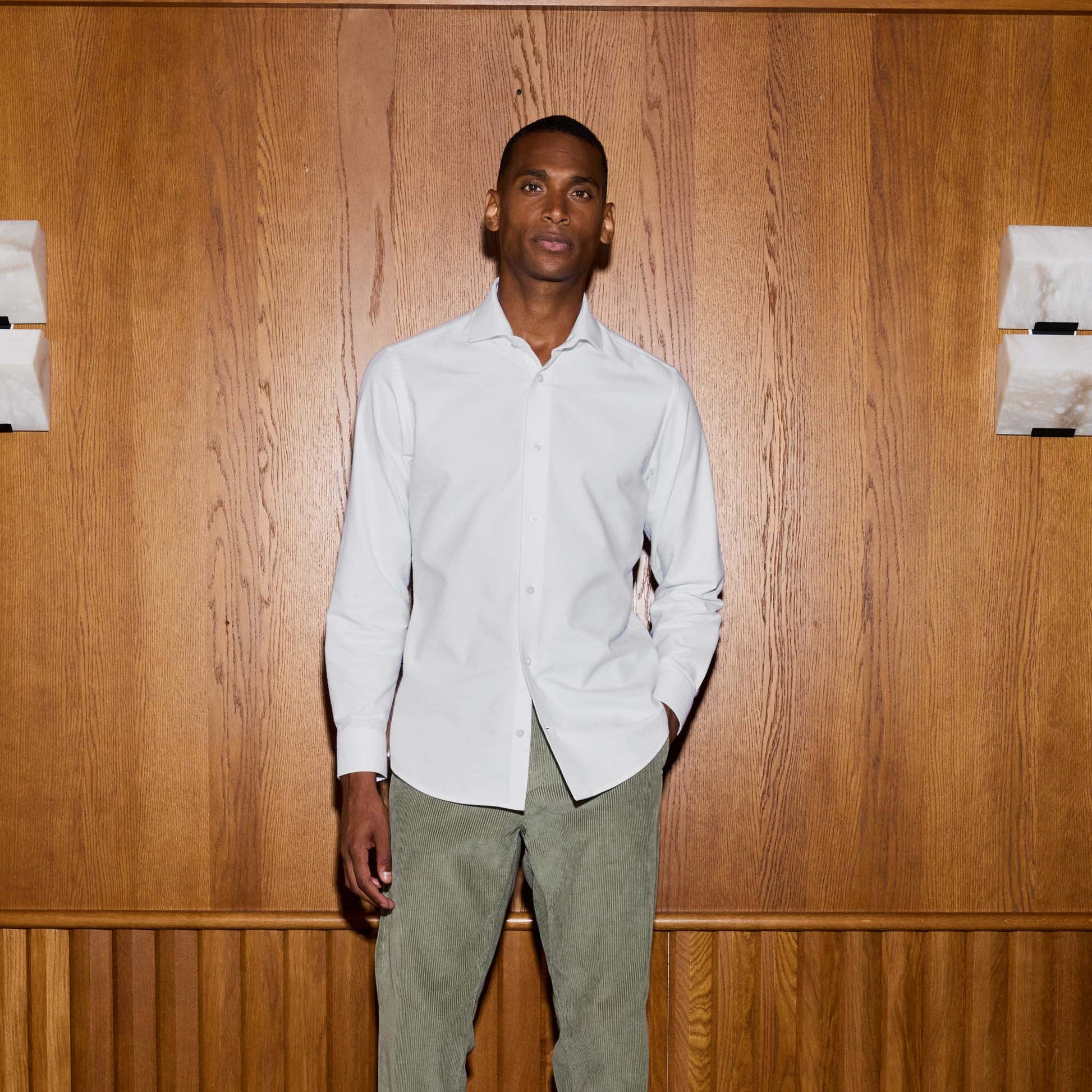 Chemise en flanelle blanche