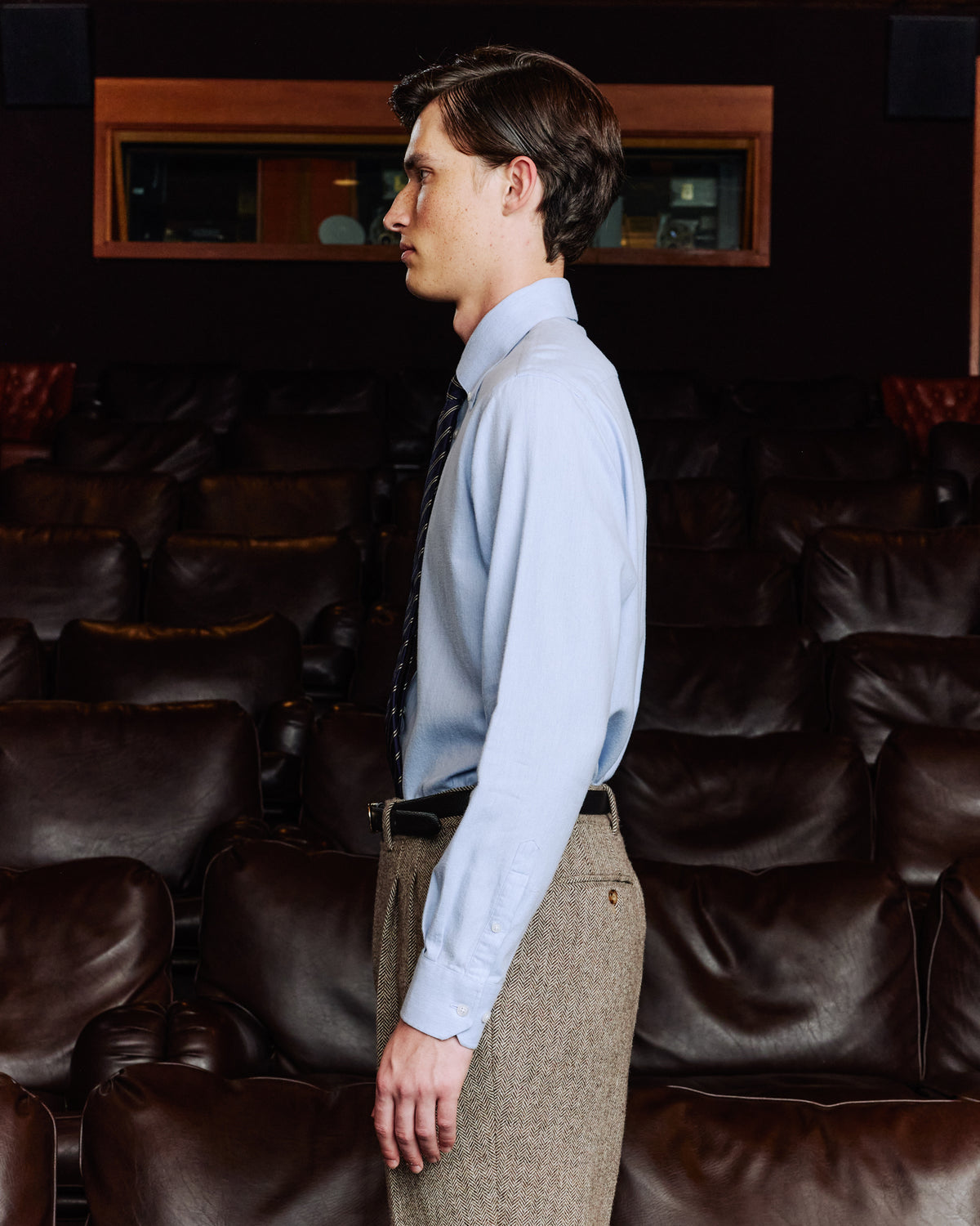 Blue cotton flannel shirt