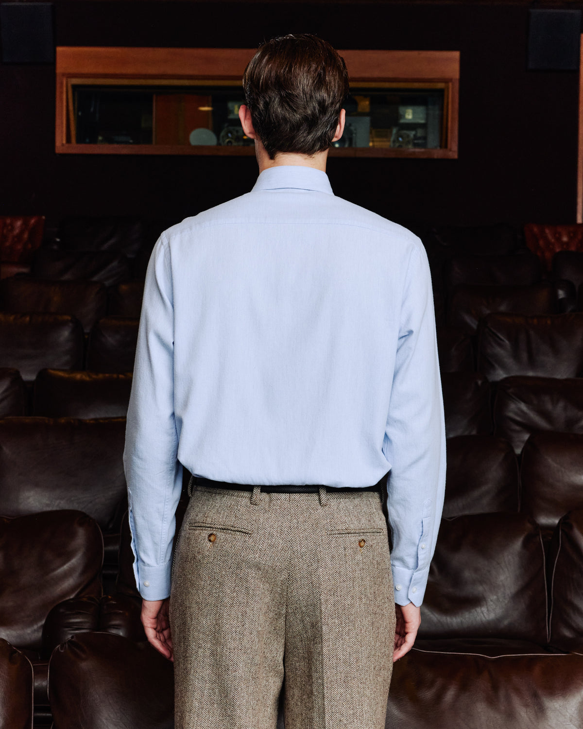 Blue cotton flannel shirt