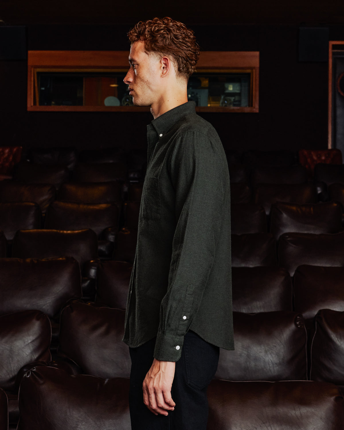 Green cotton-wool shirt